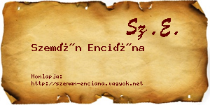 Szemán Enciána névjegykártya